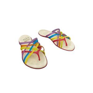 Crocs Slip On Rainbow Thong Sandals, Size 9